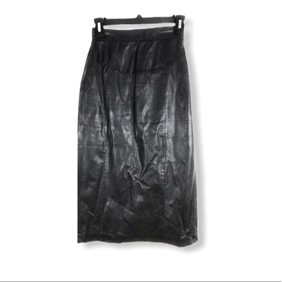 Vintage New York Classics Black Leather Skirt‎ - Picture 1 of 8